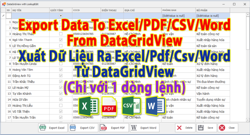 Export Data To Excel Pdf Word Csv From DataGridView Xu t D Li u Ra 